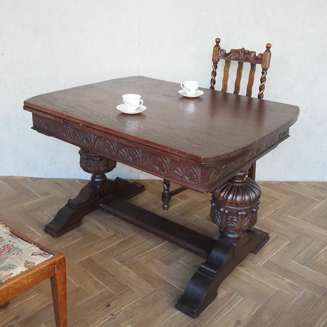 アンティーク ドローリーフテーブル イギリス 拡張テーブル バルボス