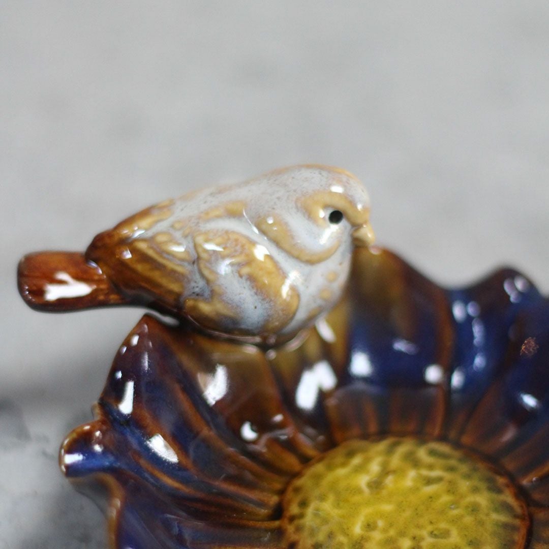 かわいい陶器のバードトレイ 花と小鳥 アクセサリー 収納 (☆2月6日