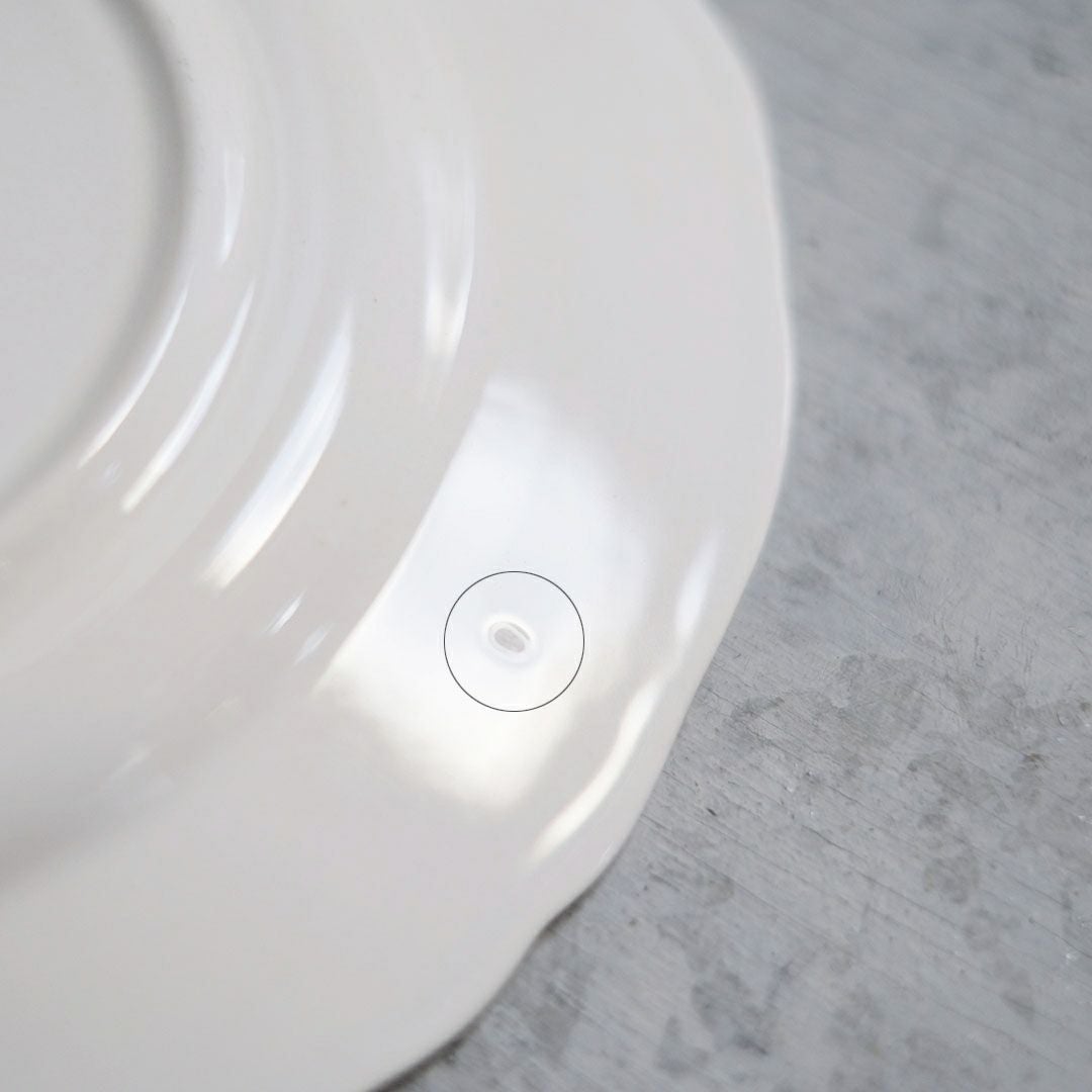 アンティーク皿 フラワーリムプレート 白 花リム皿4