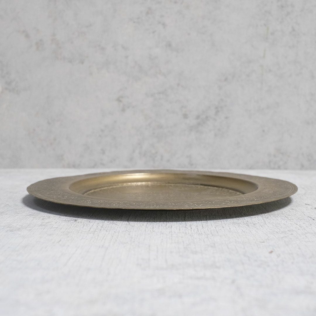 アンティークモロッコトレイ ブラス 真鍮　 アラベスク模様