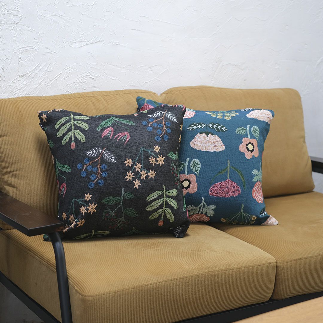 松尾ミユキ クッションカバー フラワー ゴブラン織り 花柄の通販