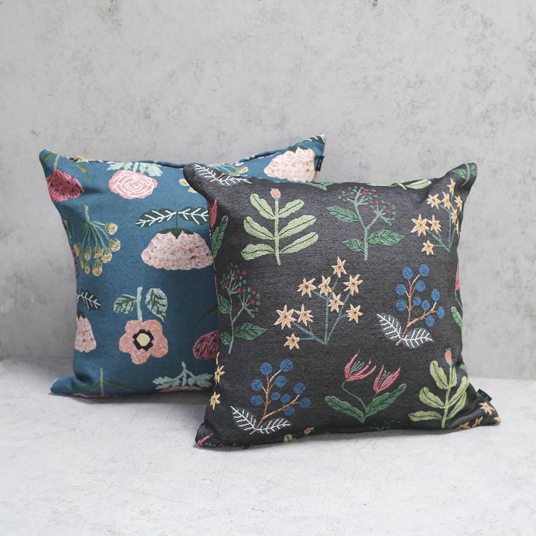 松尾ミユキ クッションカバー フラワー ゴブラン織り 花柄の通販