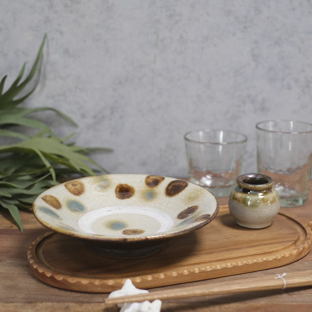 やちむん 沖縄 松田共司 18cm 点打ち 読谷村北窯 一点物 の通販