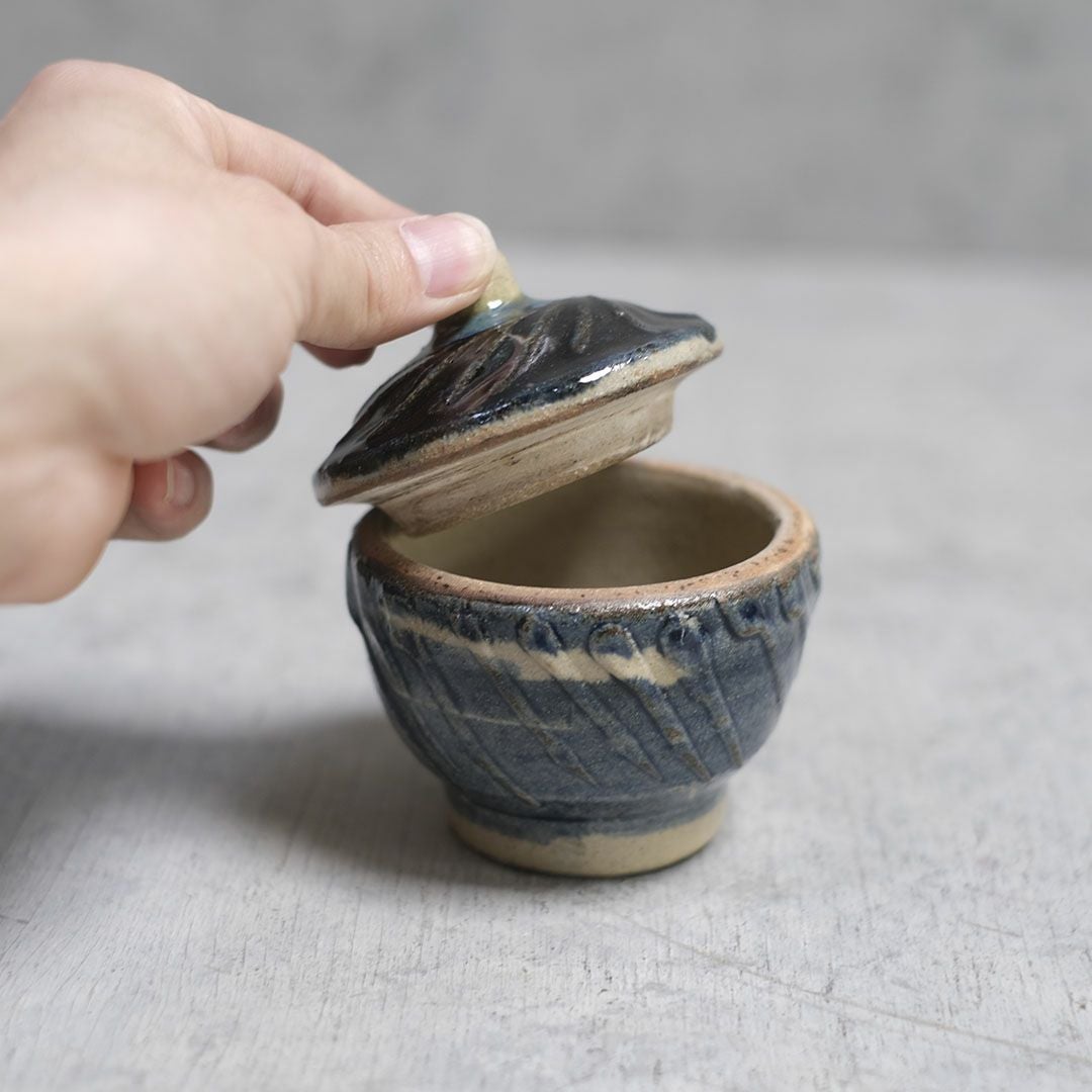 やちむん 沖縄 宮城正享 タラフー イッチン コバルト 読谷村北窯 登り