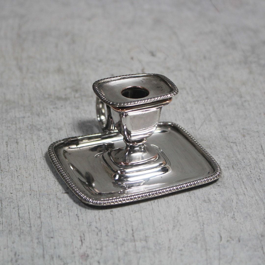 アンティークチャンバースティック イギリス 手持ち燭台 シルバープレート