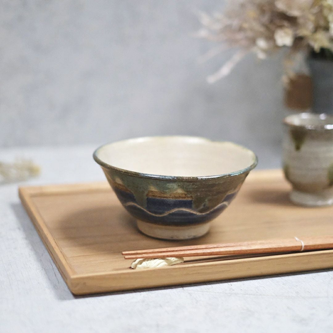 やちむん 沖縄 宮城正享 5寸マカイ どんぶり小 青 読谷村北窯 の通販