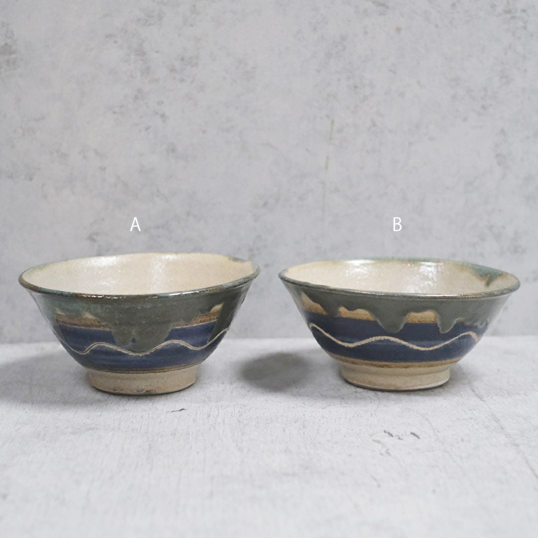 やちむん 沖縄 宮城正享 5寸マカイ どんぶり小 青 読谷村北窯 の通販