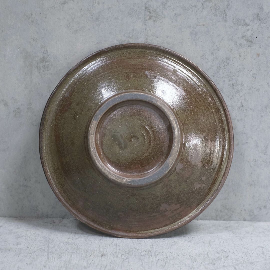 やちむん 唐草 8.5寸大皿 沖縄 松田共司 読谷村北窯 一点物 登り窯 の