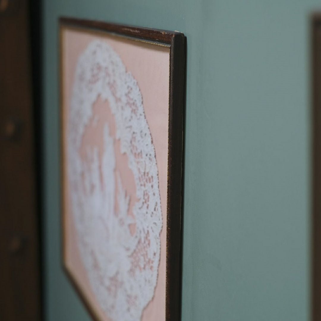 ヴィンテージ エンブロイダリーレースピクチャー イギリス 刺繍絵