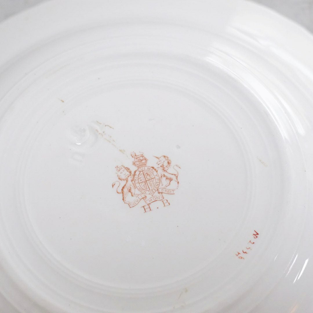 アンティークスープ皿 Dieu et mon droit アンティークイギリス アンティーク食器