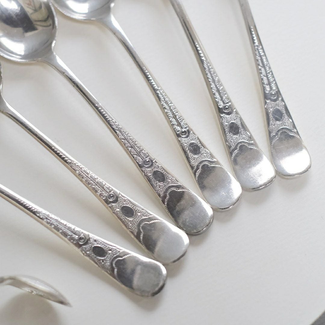 アンティークスプーン&トングセット イギリス シルバープレート5