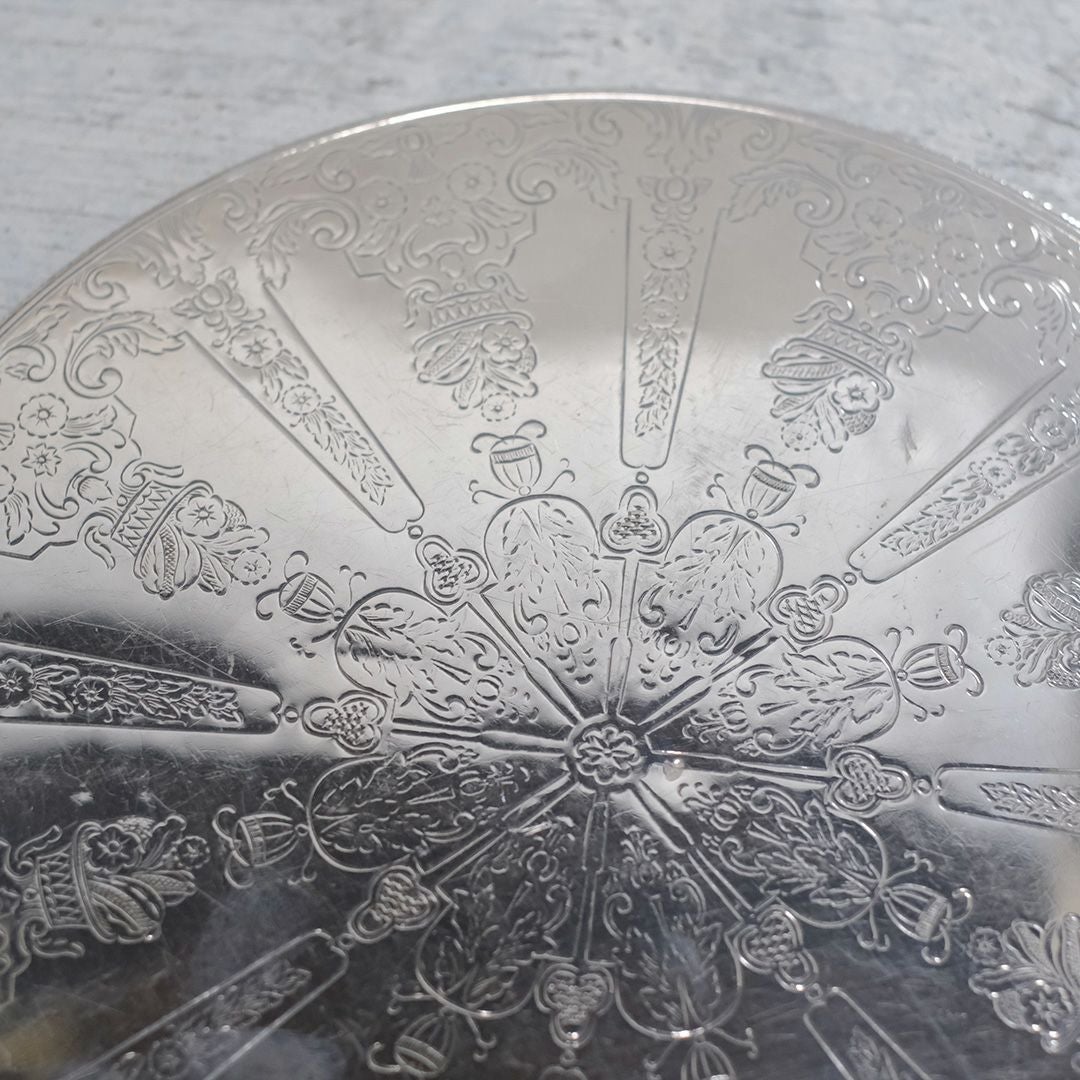 ヴィンテージ プレイスマット イギリス シルバープレート ラウンド5