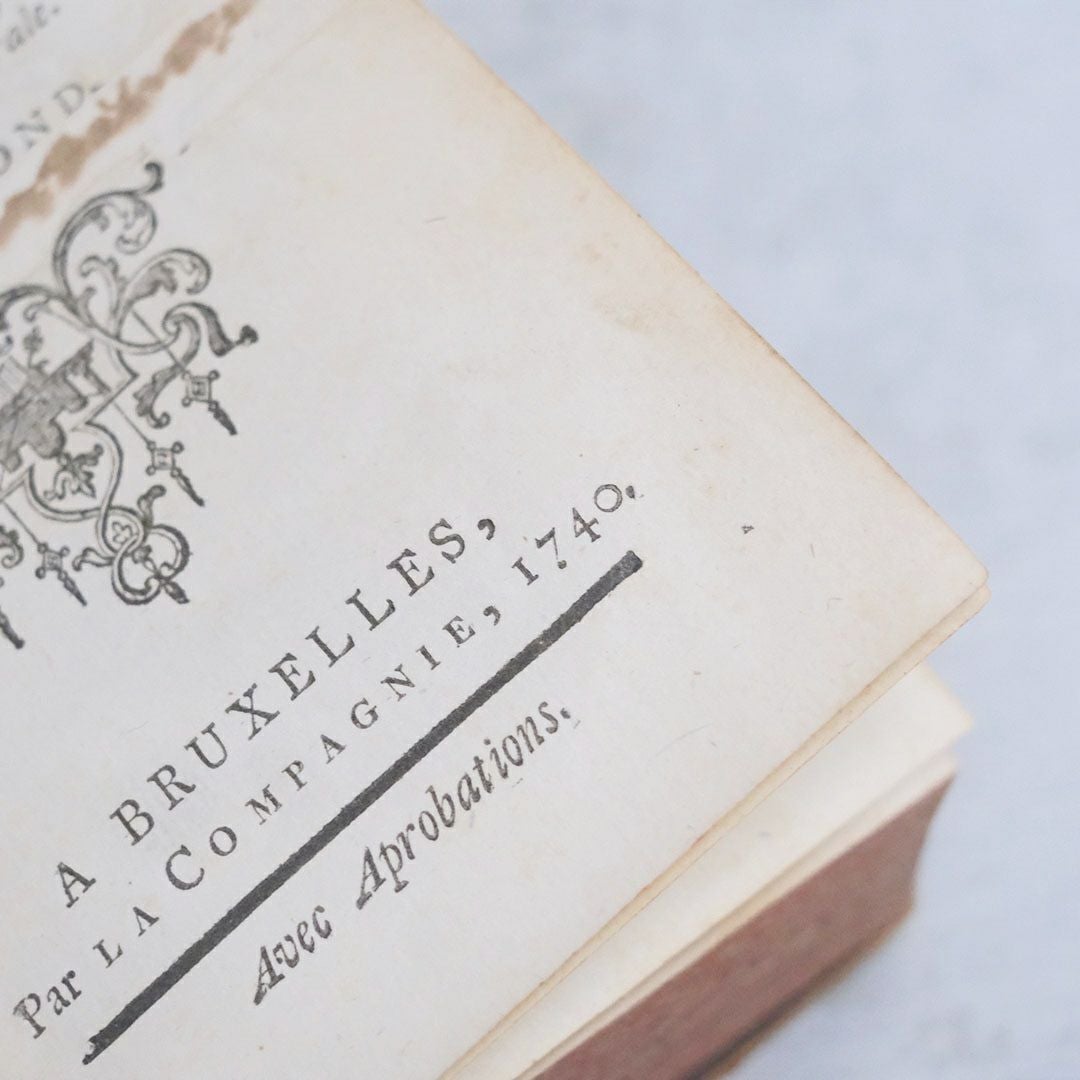 アンティークブック ブリュッセル レザーブック 古書 1740年4