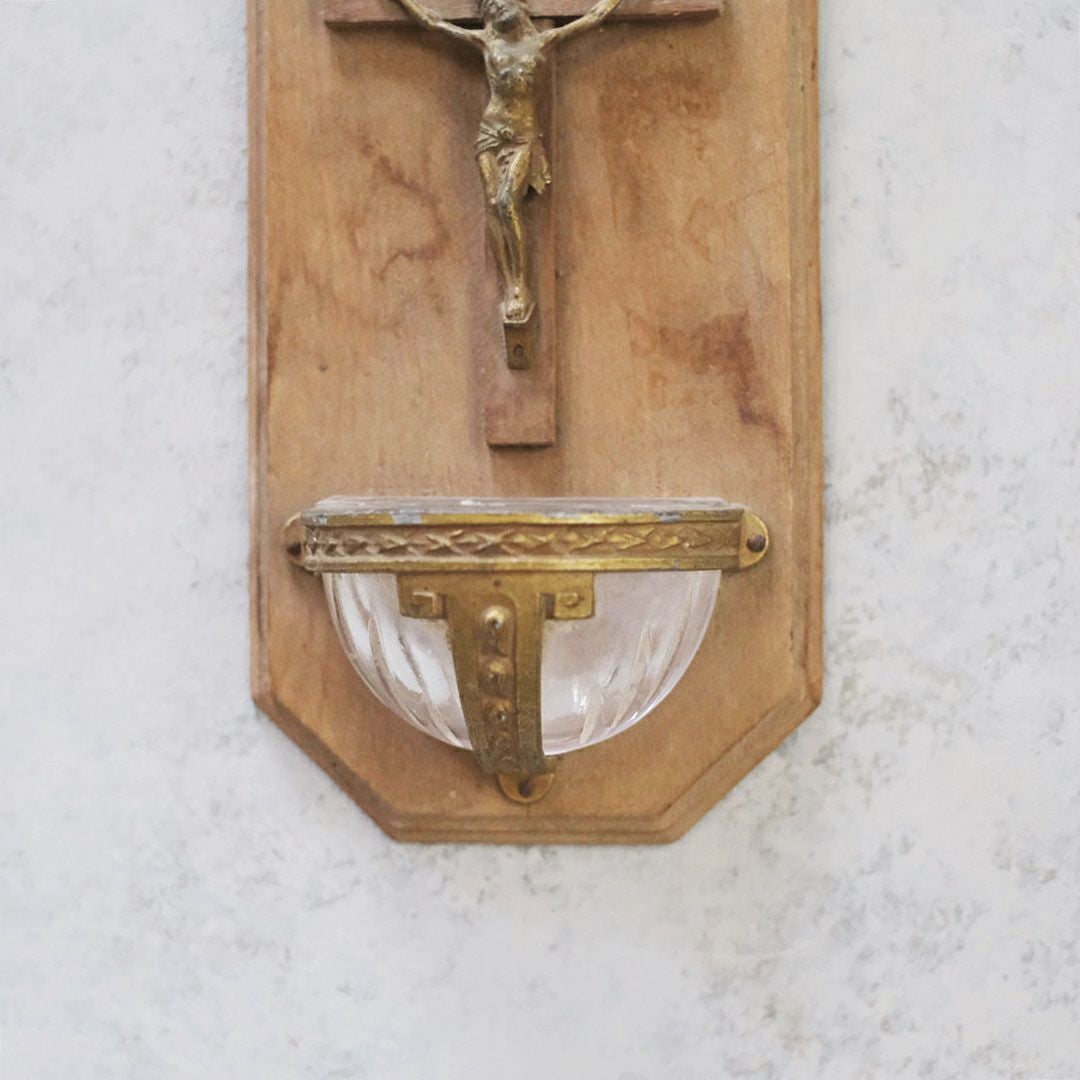 アンティーク ベニチェ 壁掛けの聖水盤 フランス 壁掛け 聖母マリア4