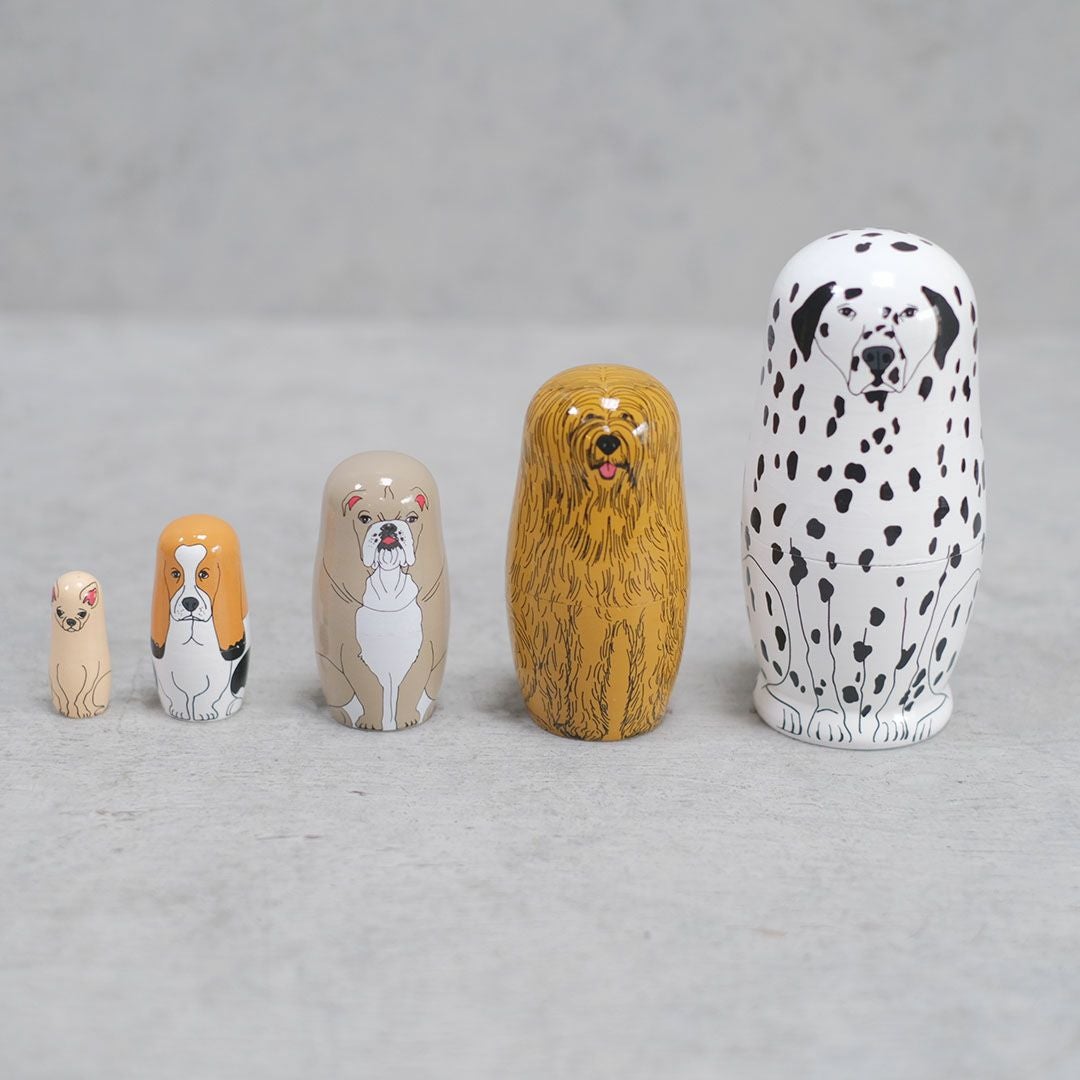 かわいい犬のマトリョーシカ MIDORI KOMATSU 置物 おしゃれな