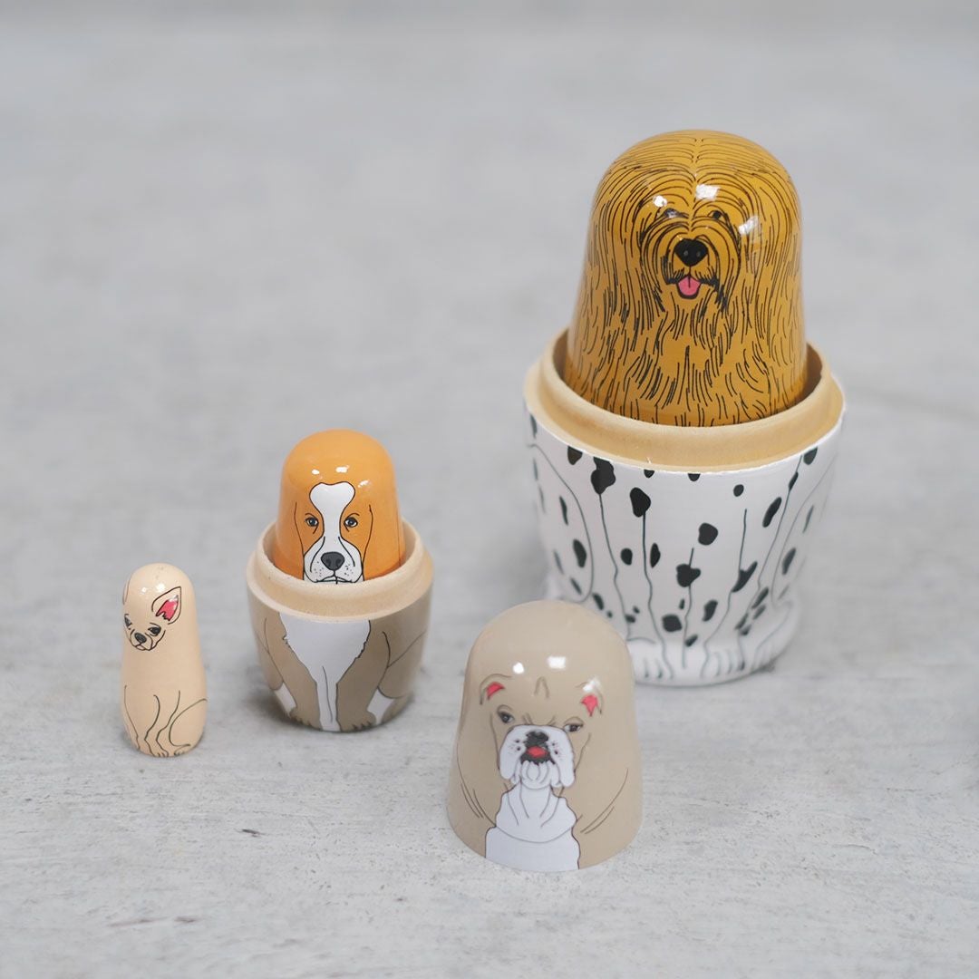 かわいい犬のマトリョーシカ MIDORI KOMATSU 置物 おしゃれな