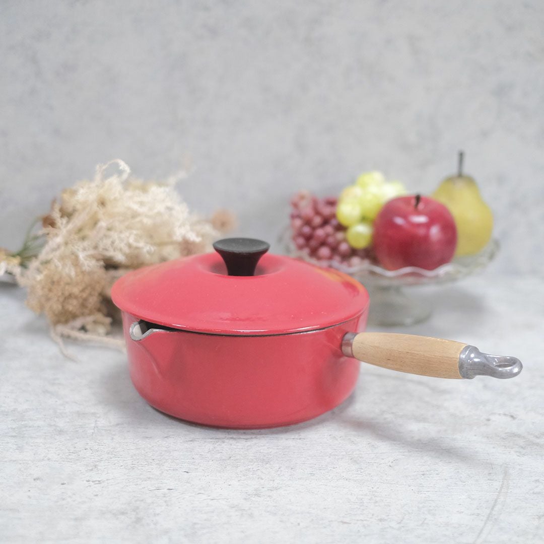 LE CREUSET 赤 片手鍋 ヴィンテージ Le Creuset（ルクルーゼ）鍋 赤 片手鍋 フランス Lの通販