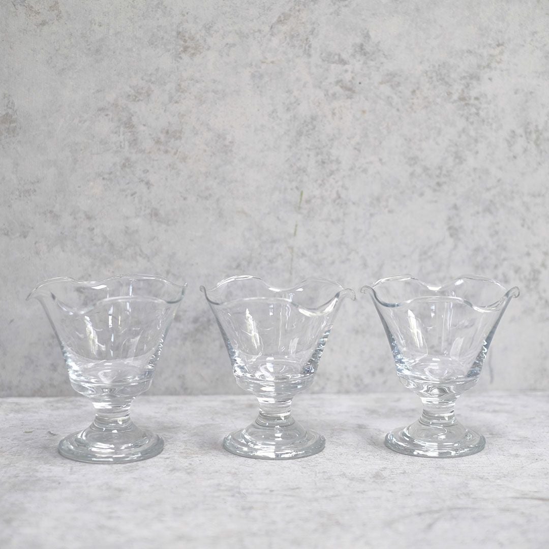 ヴィンテージサンデーグラス アイスクリームグラス フランス フリル5