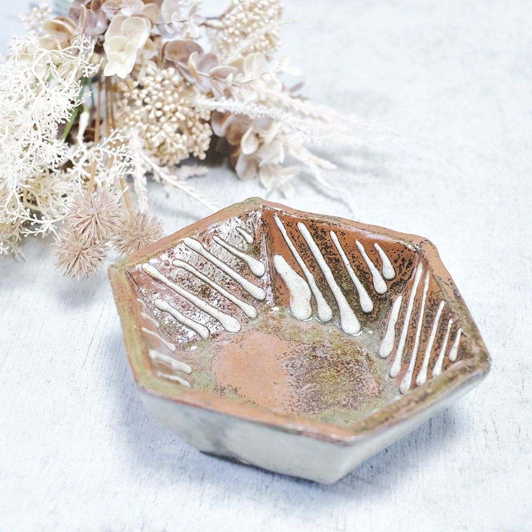 やちむん 沖縄 宮城正享 六角鉢 茶イッチン 読谷村北窯 深皿 食器 の