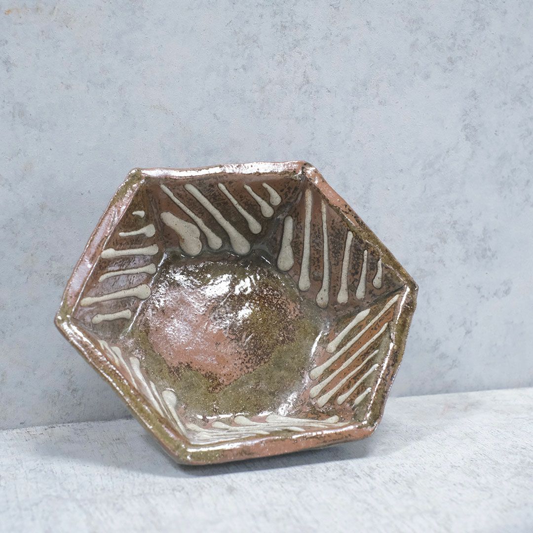 やちむん 沖縄 宮城正享 六角鉢 茶イッチン 読谷村北窯 深皿 食器 の