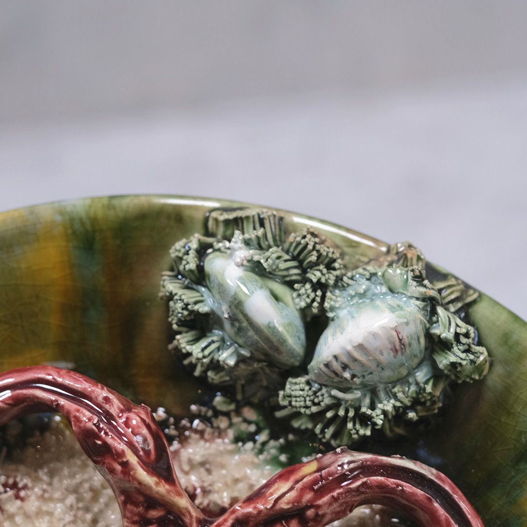 アンティークマヨリカプレート バルボティーヌ皿 アート作品 陶器 ロブスター5