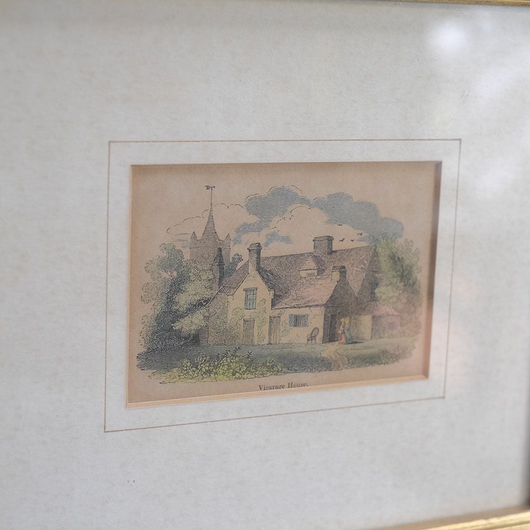 アンティークリトグラフピクチャー  版画 Vicarage House イギリス5