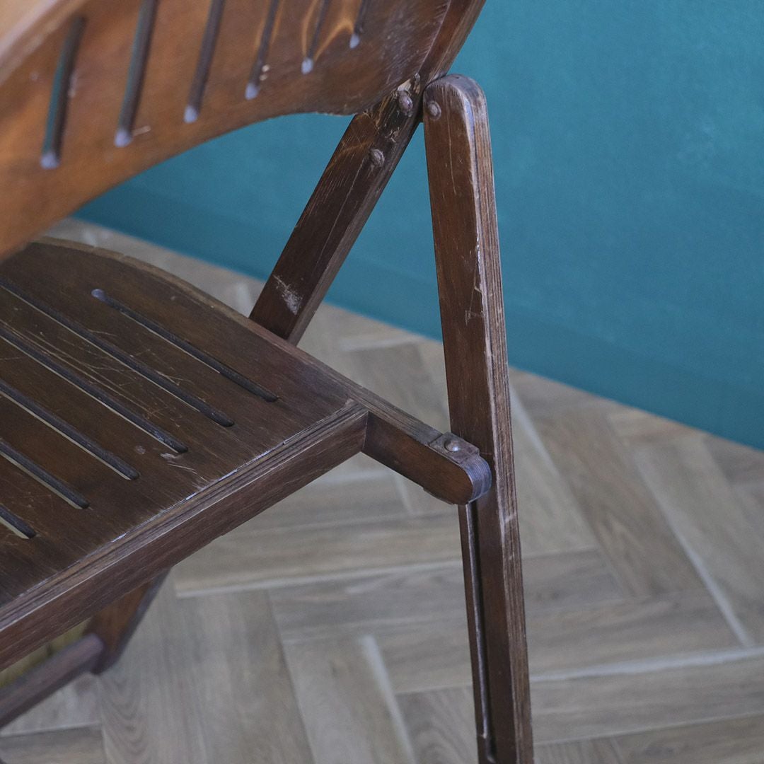 ヴィンテージベントウッドフォールディングチェア イギリス ペイント折りたたみ椅子/アンティーク家具10