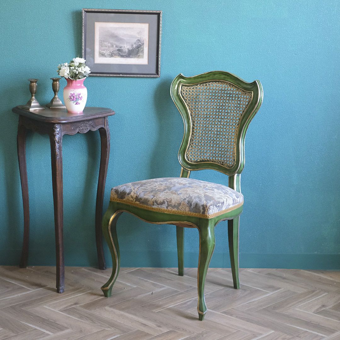 アンティークダイニングチェア グリーン フランス 椅子 アンティーク