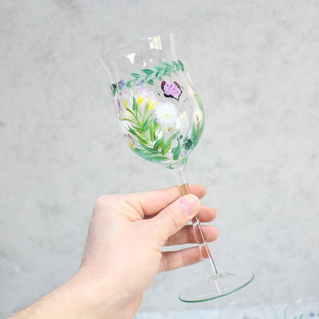 ヴィンテージグラス イギリス 手描き2