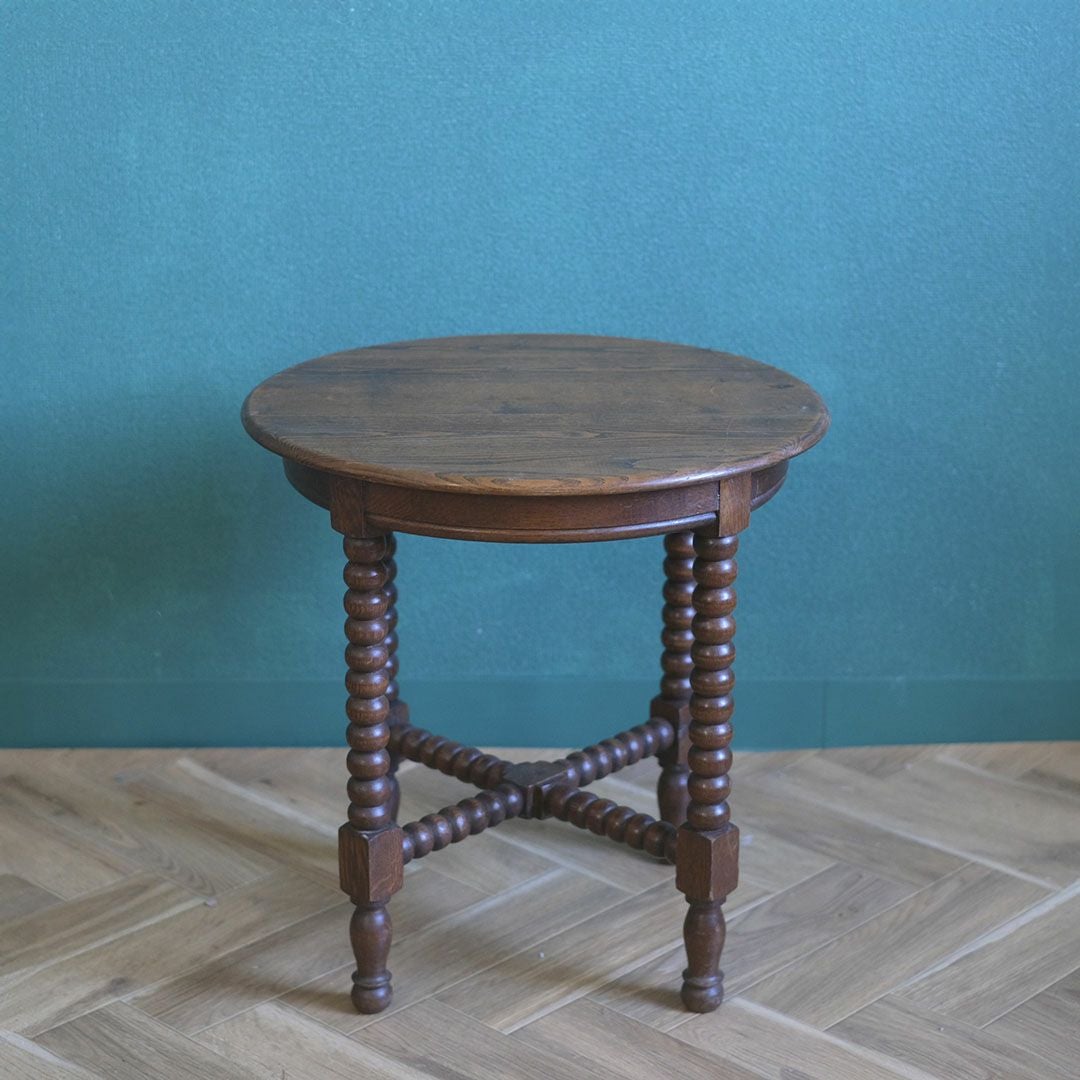 アンティークコーヒーテーブルボビンレッグ  フランス 丸いローテーブル/アンティーク家具3