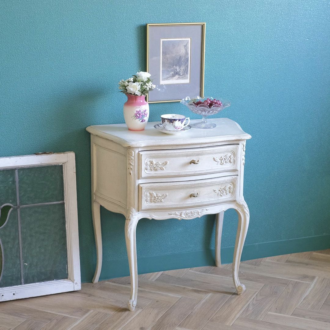 ヴィンテージ フレンチ ドロワーチェスト タンス 白 シャビーシック