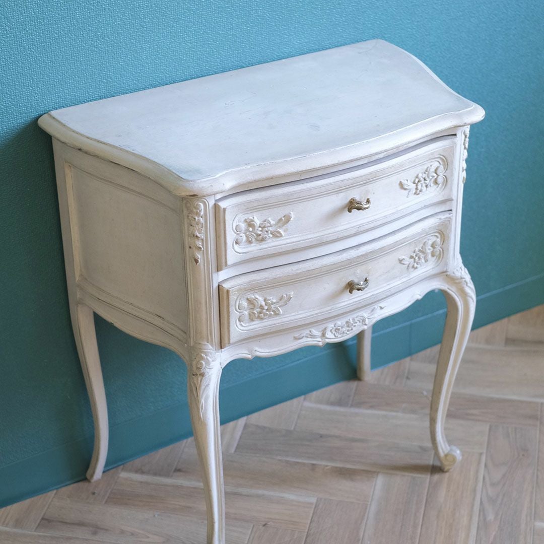 ヴィンテージ フレンチ ドロワーチェスト タンス 白 シャビーシック アンティーク家具