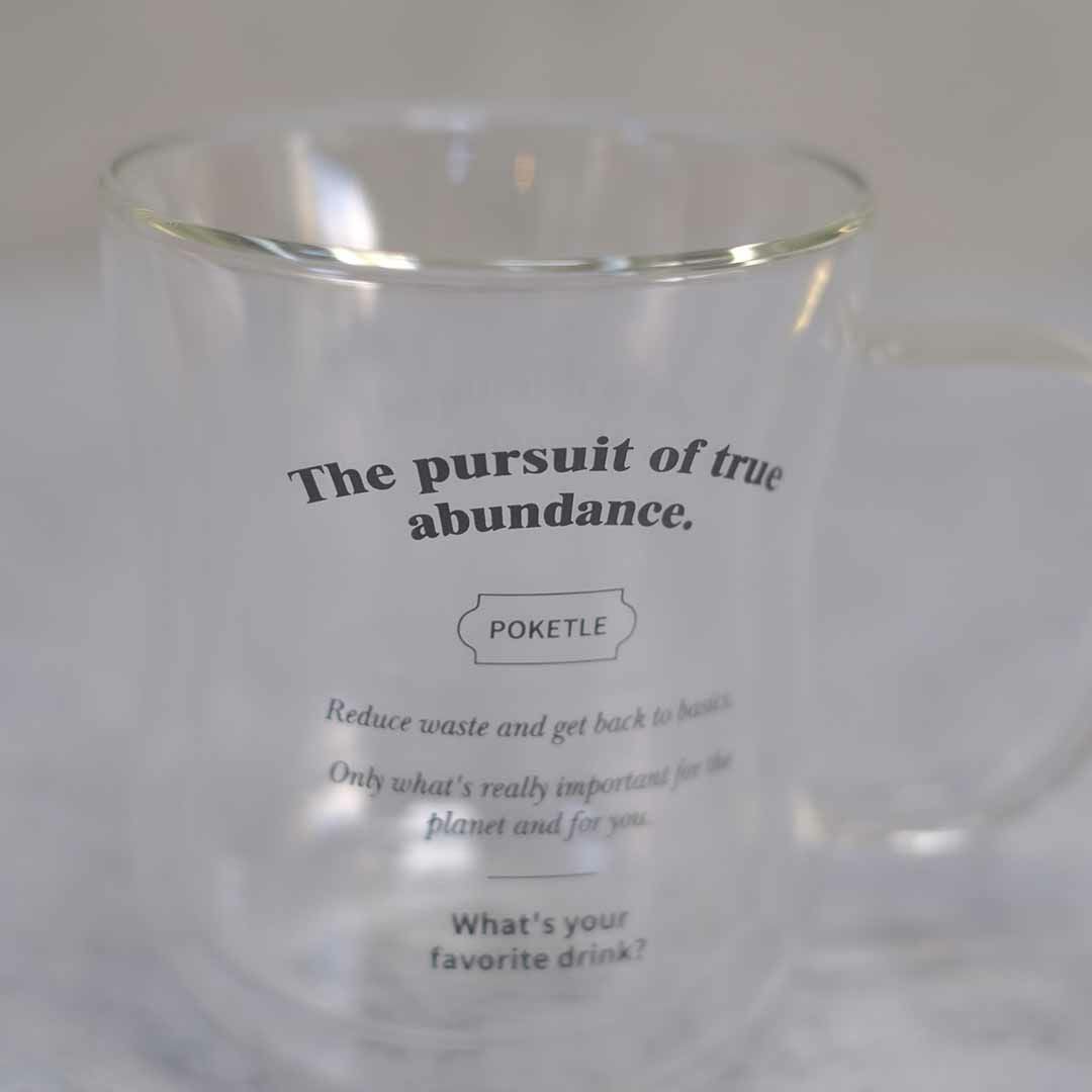 ガラスマグカップ クリア 350ml 耐熱 ダブルウォールグラス