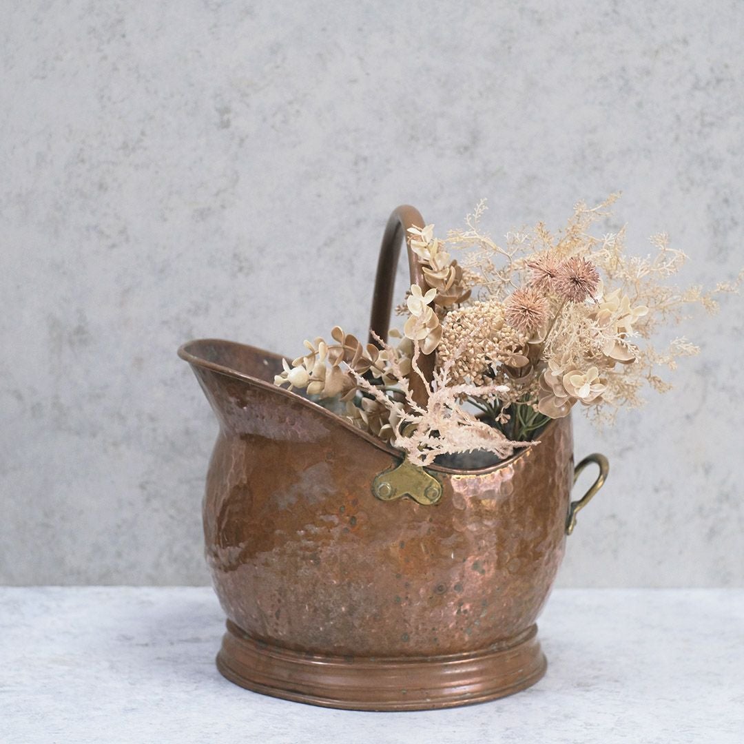 アンティークコールバケツC 石炭入れ イギリス 銅 19世紀の通販