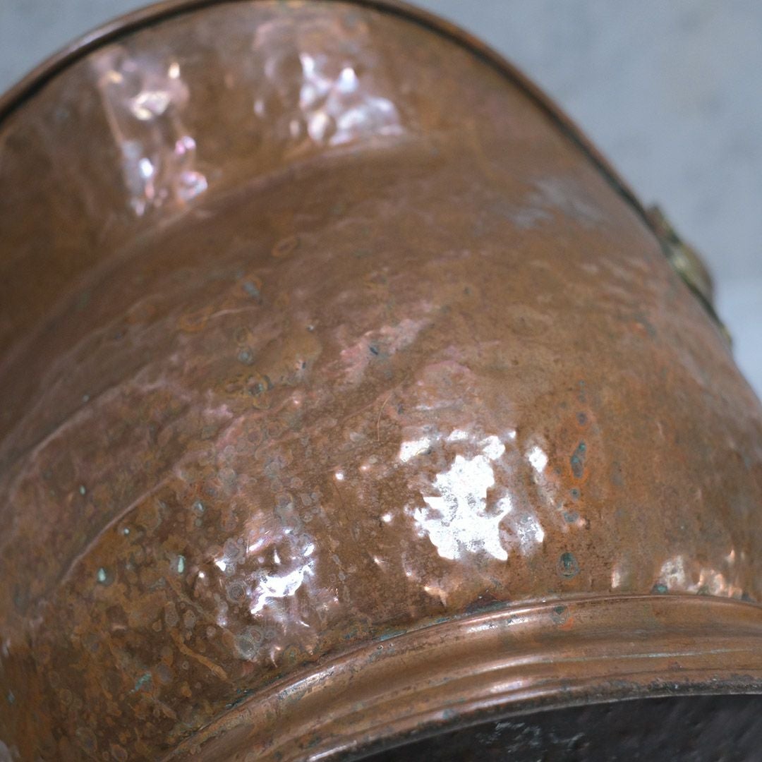 アンティークコールバケツ 石炭入れ イギリス 銅 19世紀6