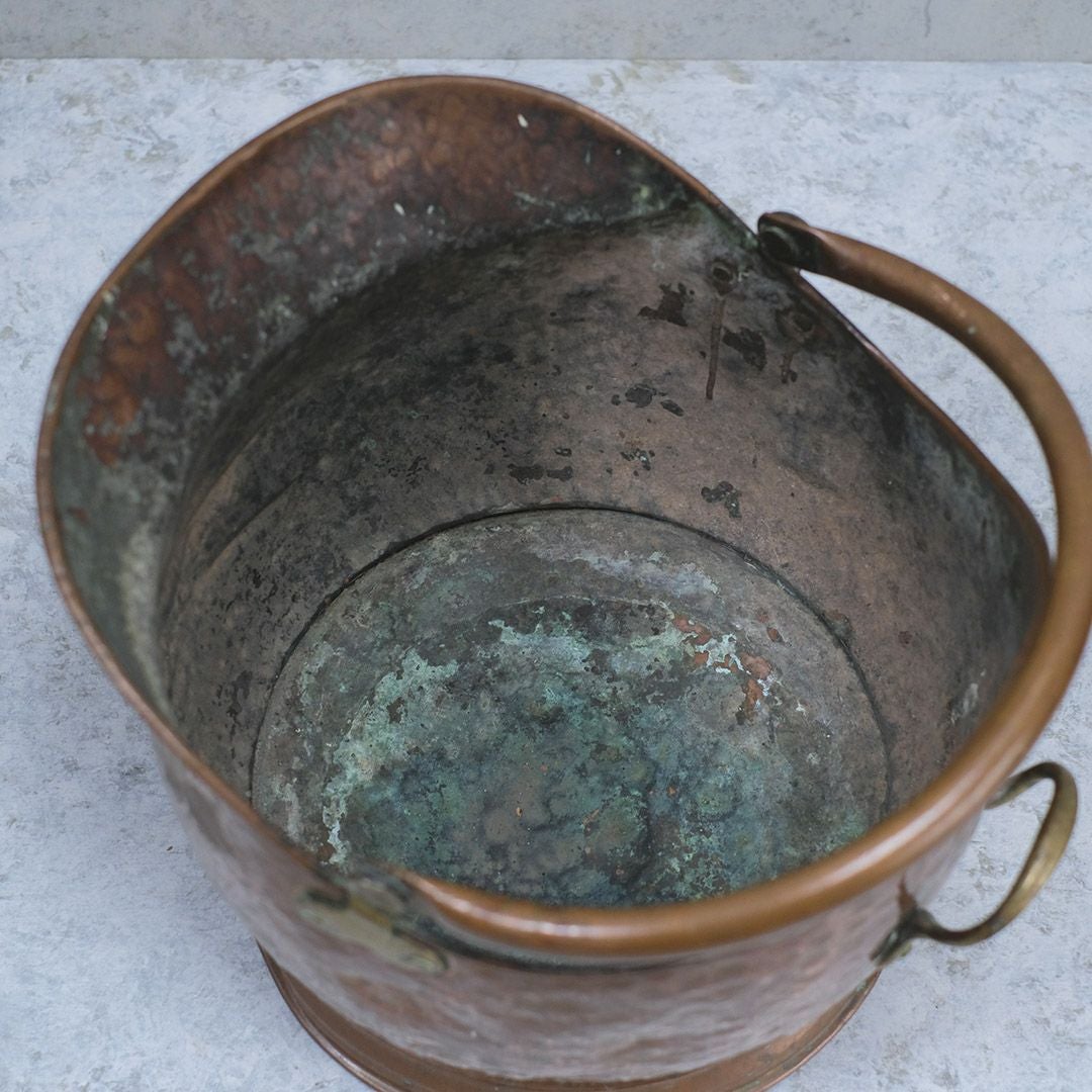 アンティークコールバケツ 石炭入れ イギリス 銅 19世紀7