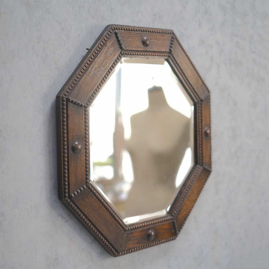 アンティーク オクタゴンシェイプミラー イギリス 八角形 壁掛け鏡
