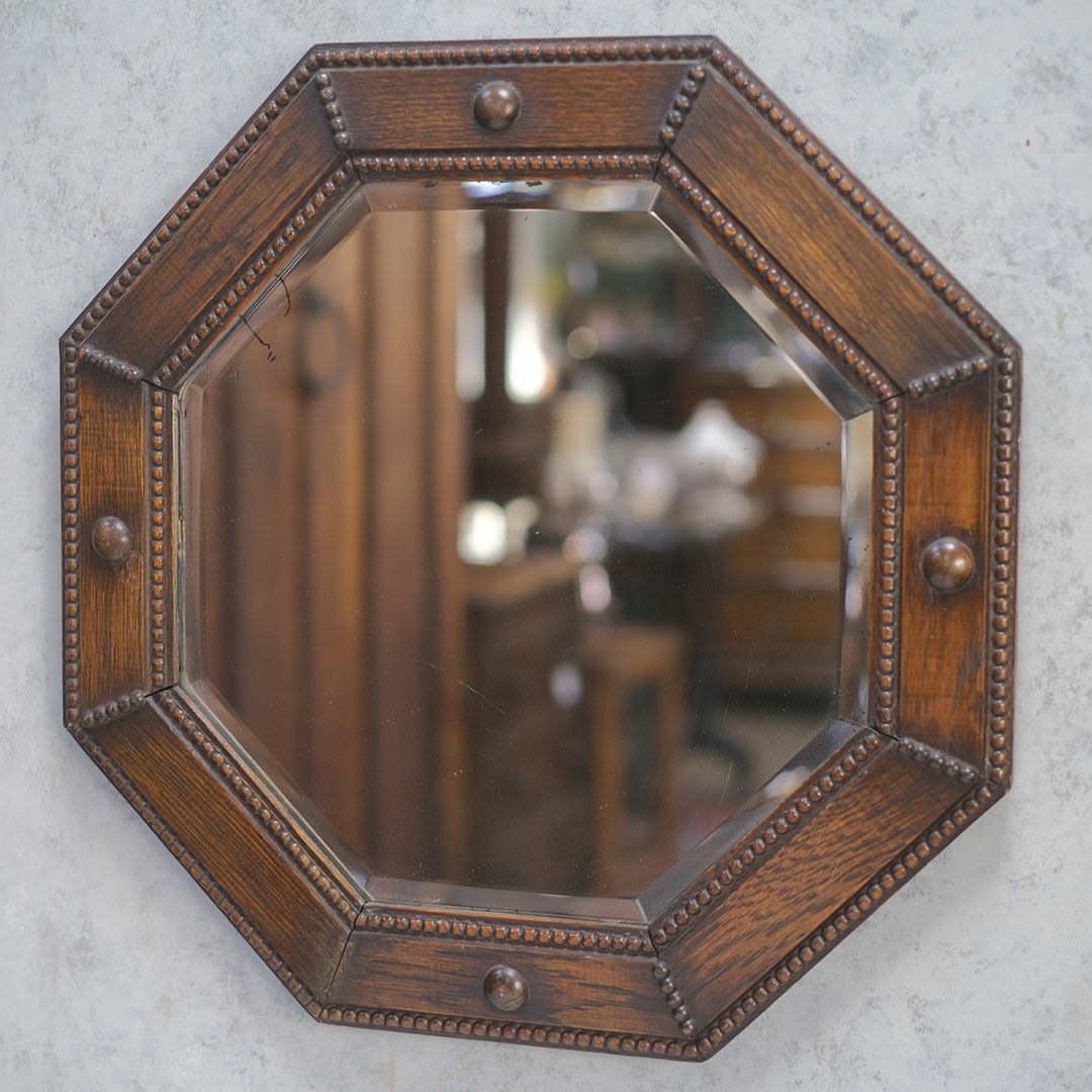 アンティーク オクタゴンシェイプミラー イギリス 八角形 壁掛け鏡