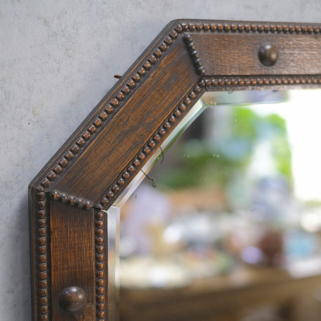 アンティーク オクタゴンシェイプミラー イギリス 八角形 壁掛け鏡