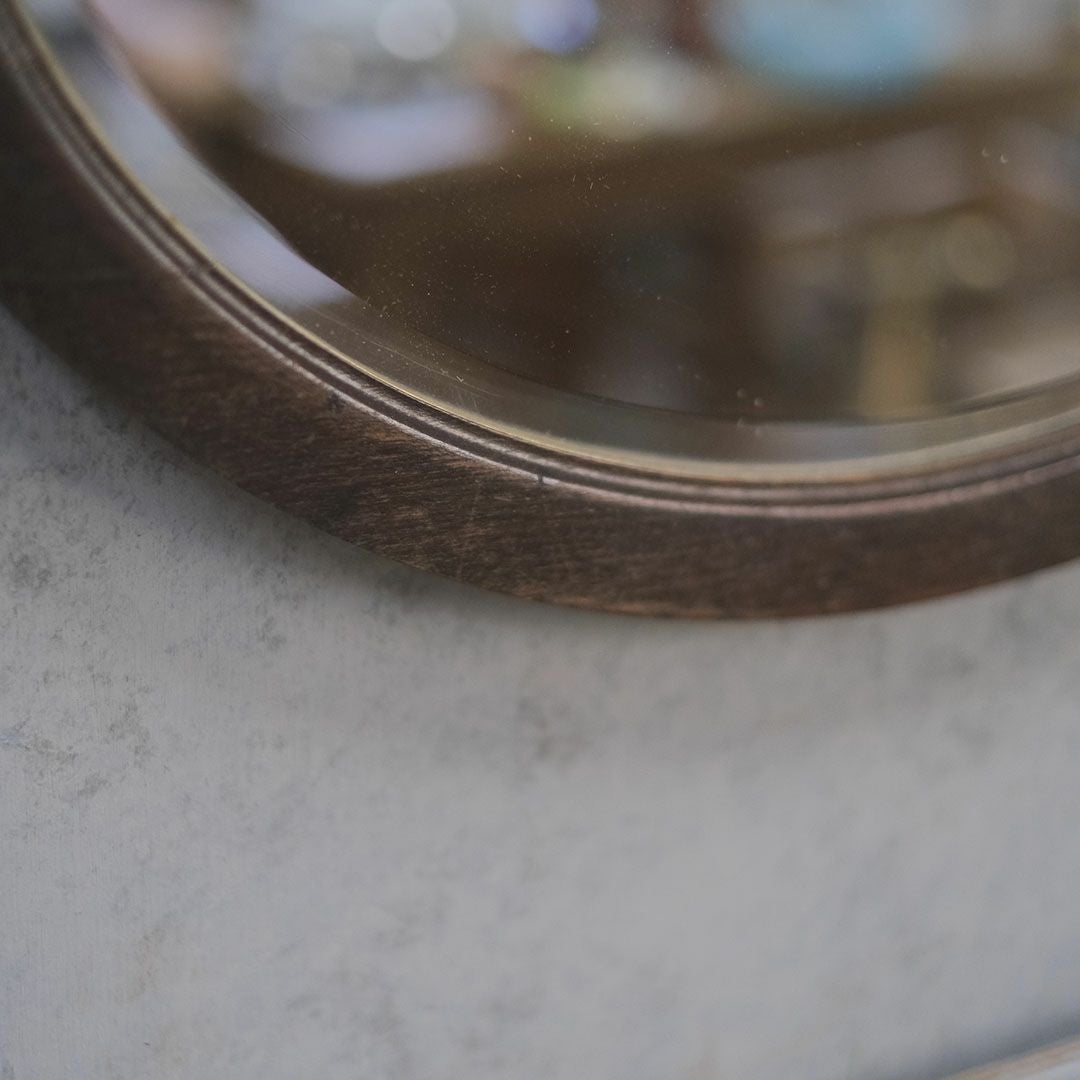 アンティーク 鏡 壁掛け 楕円 オークミラー イギリス3