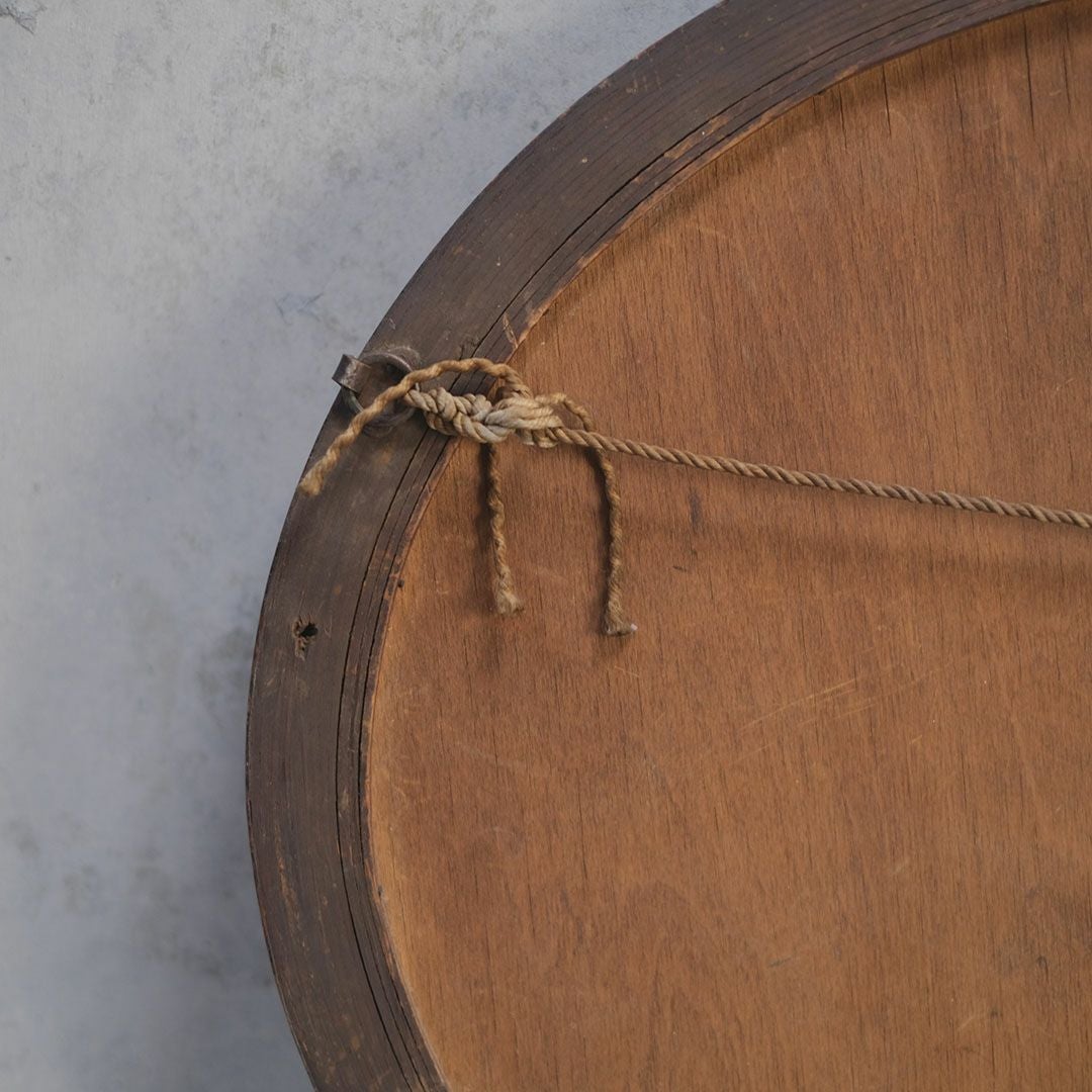 アンティーク 鏡 壁掛け 楕円 オークミラー イギリス6