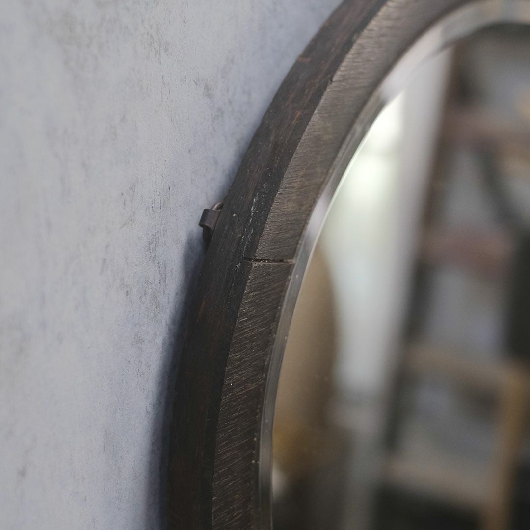 アンティーク 鏡 壁掛け 楕円 オークミラー イギリス7
