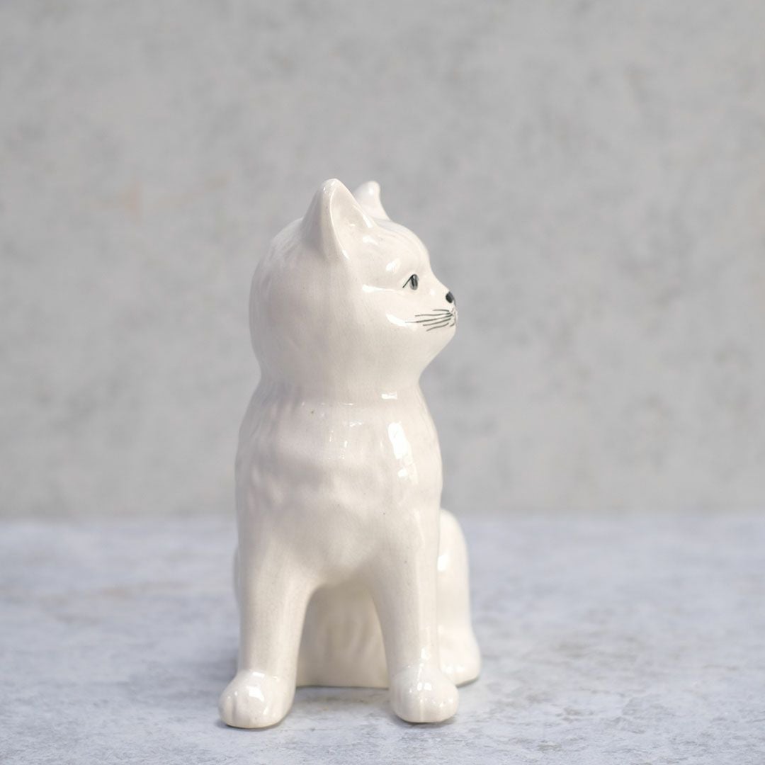 ヴィンテージ フィギュリン 猫の置物 イギリス マン島 RUSHTON POTTERY