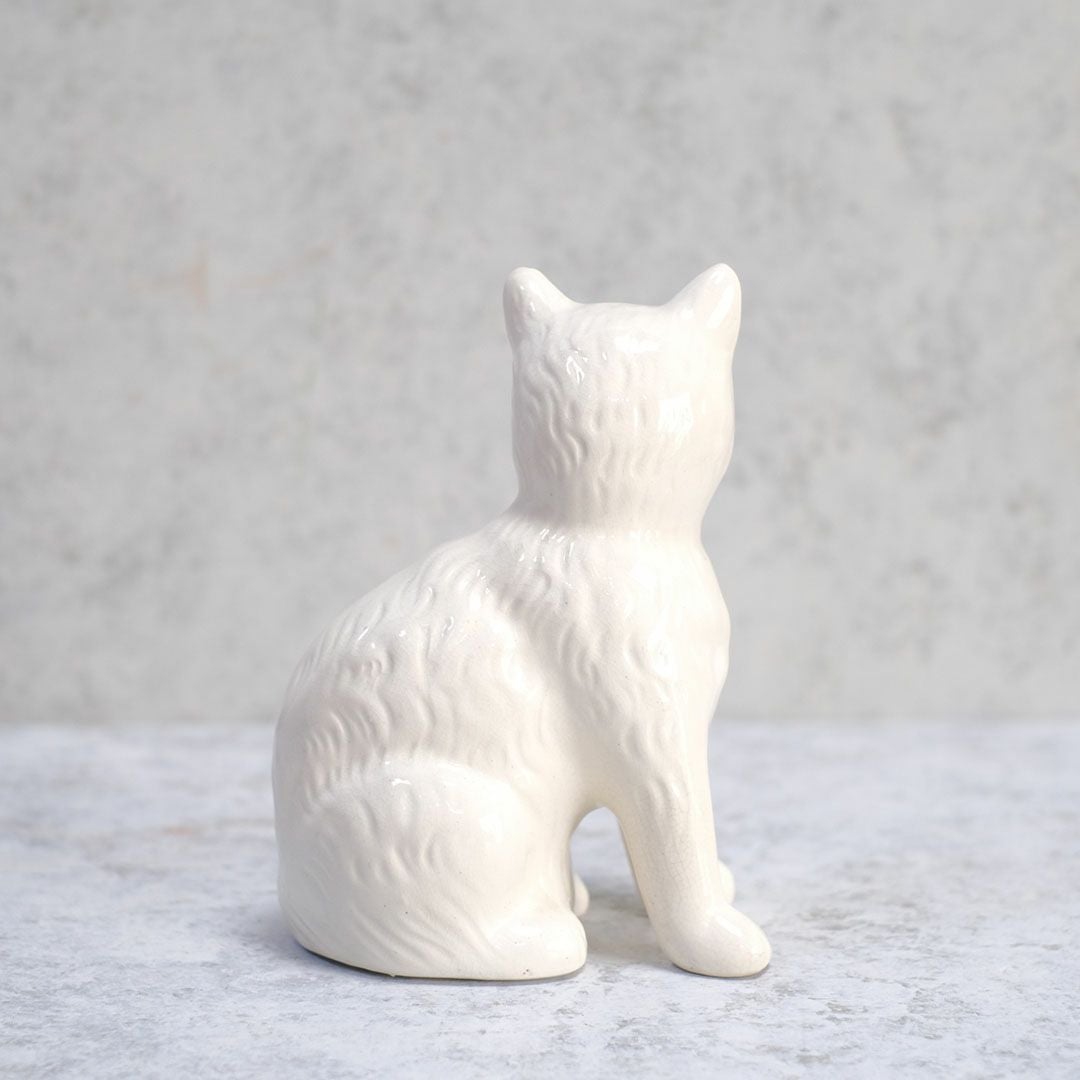 ヴィンテージ フィギュリン 猫の置物 イギリス マン島 RUSHTON POTTERY