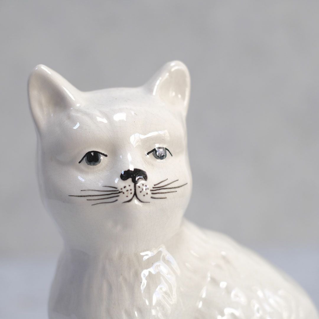 ヴィンテージ フィギュリン 猫の置物 イギリス マン島 RUSHTON POTTERY