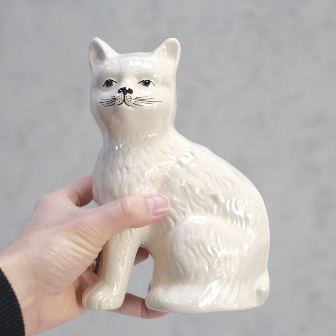 ヴィンテージ フィギュリン 猫の置物 イギリス マン島 RUSHTON POTTERY