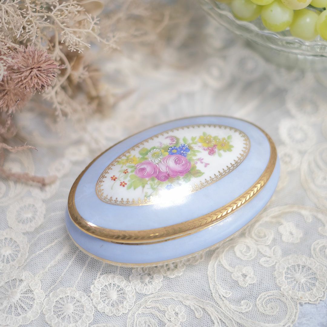 アンティーク トリンケットボックス 陶器 LIMOGE(リモージュ) フランス