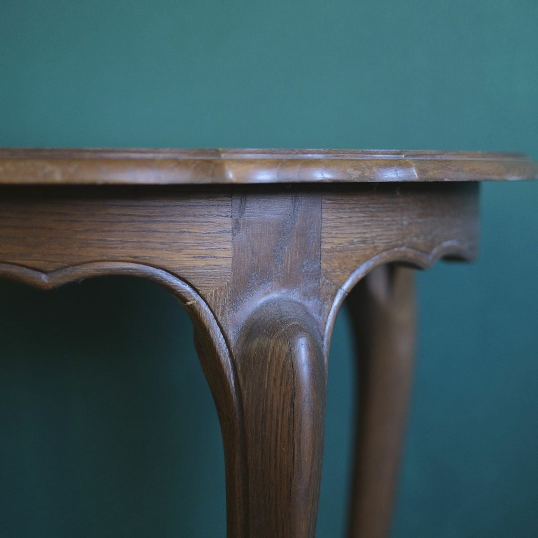 ヴィンテージ テーブル カフェテーブル 円卓 フランス 寄木細工天板