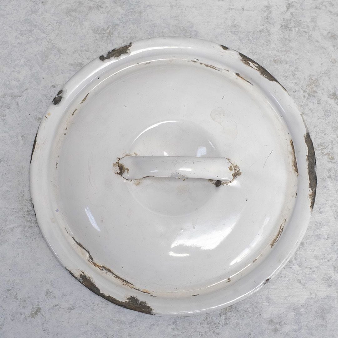 アンティーク ホーローFLOUR缶 イギリス 小麦粉保存容器 白い琺瑯ストッカー