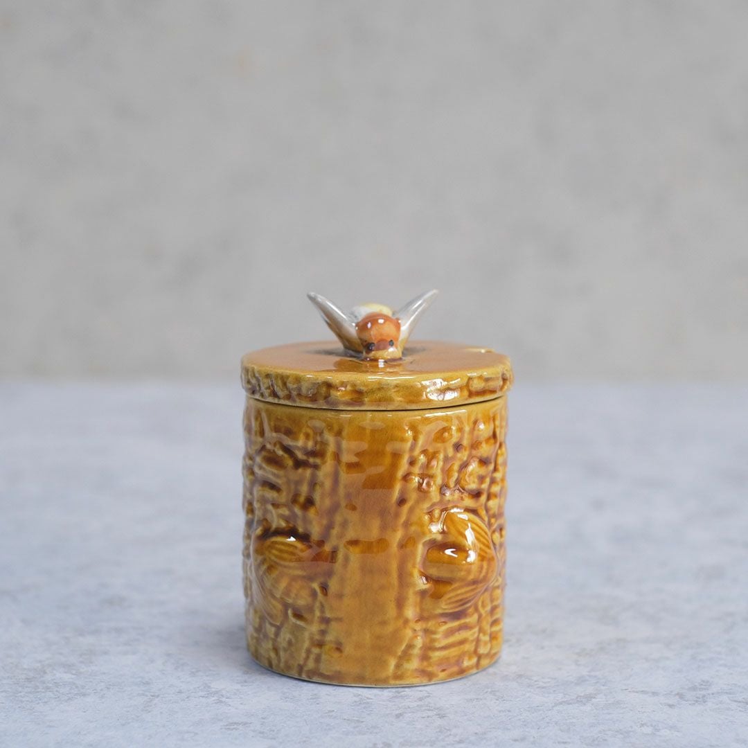 ヴィンテージ ハニーポット陶器の蜂蜜入れ キャニスター1